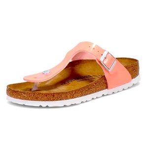 Birkenstock Gizeh Patent Birko-flor Coral Peach